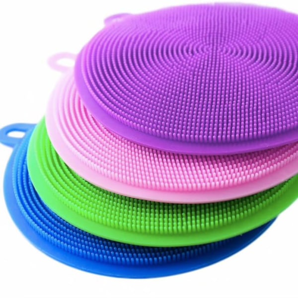 2-pack Disksvamp i silikon - Magnic Silicone Dish Sponge Washing multifärg