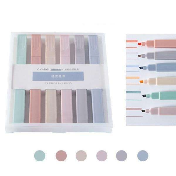 6 merkepenner for notater - Penn - MultiColor Set 2 - Blå 