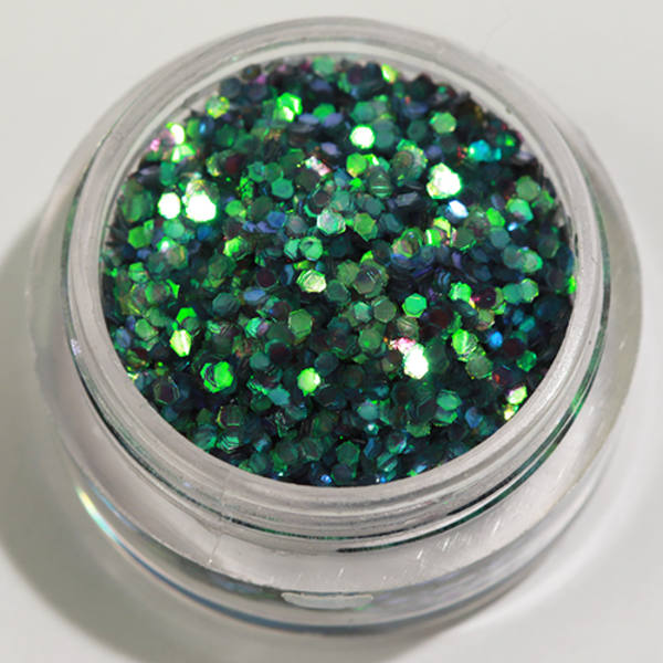 1st Hexagon glitter mörkgrön