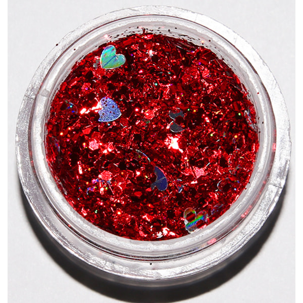 Nail glitter - Mix - Love edition - 8ml - Glitter Red