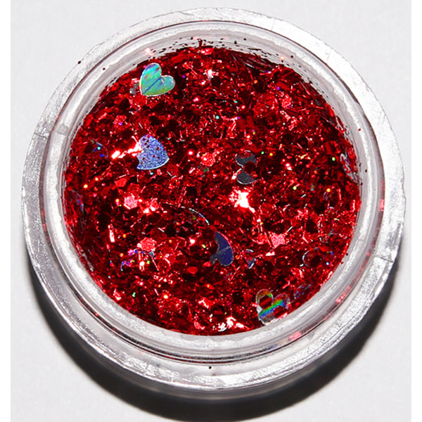 Negleglitter - Mix - Love edition - 8ml - Glitter Red