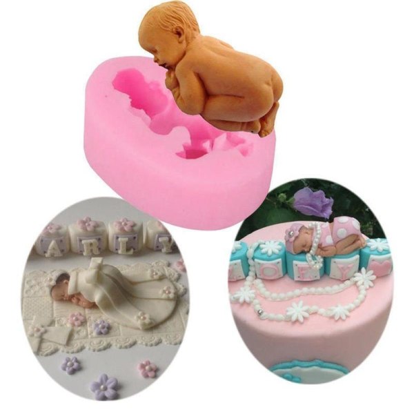 Sovande bebis form, dop , babyshower , sleeping baby - Gjutform Rosa