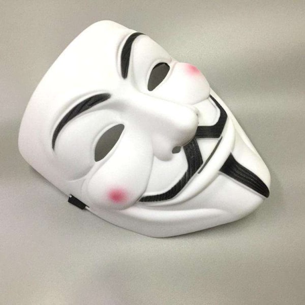 Anonymous mask - Cosplay Halloween - Utklädnad Vit