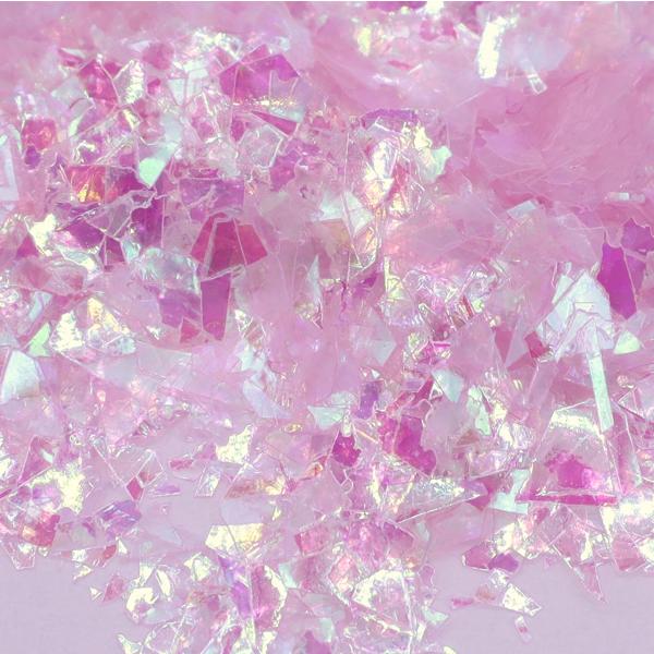 Negleglitter - Flakes / Mylar - Babyrosa - 8ml - Glitter Baby pink