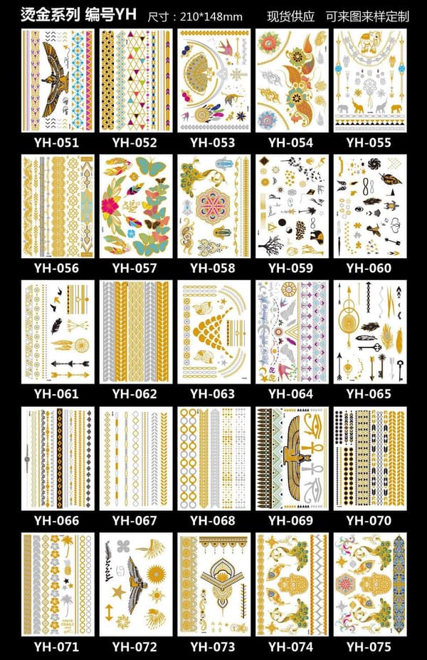 Metallic Tatuering guld / silver , metal flash tattoo