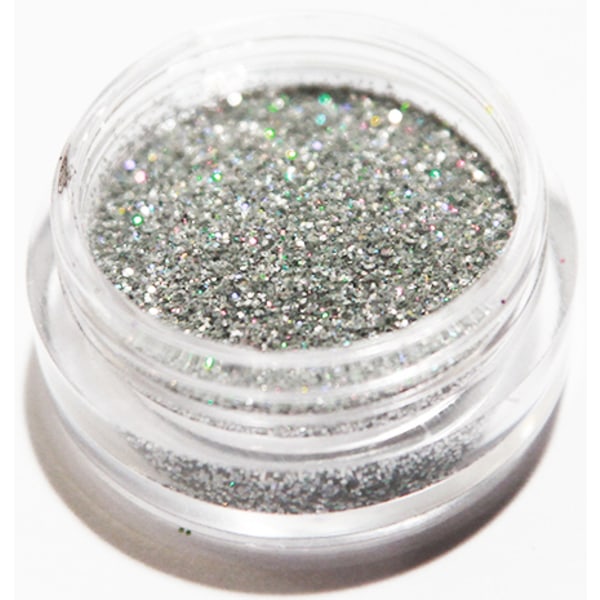 Negleglitter - Finkornet - Sølv - 8ml - Glitter Silver