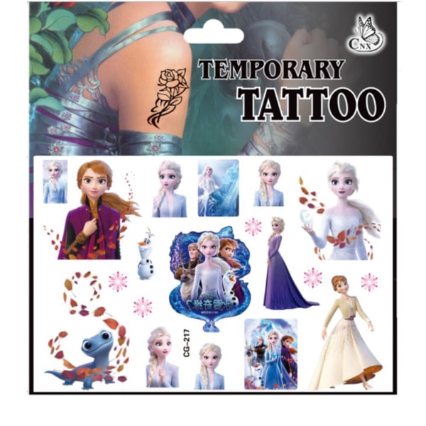 Frosne tatoveringer - 15 stk - Børnetatoveringer - Elsa, Anna, Frost MultiColor CG-217