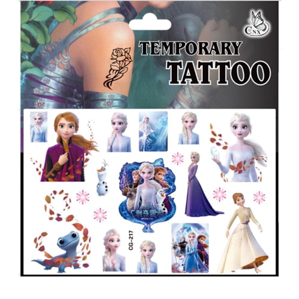 Pakastetut tatuoinnit - 15kpl - Lasten tatuoinnit - Elsa, Anna, Frost MultiColor CG-217