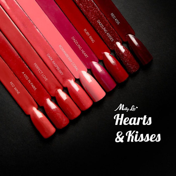 Mollylac - Gellack - Hearts & Kisses - Nr196 - 5g UV-gel/LED Röd