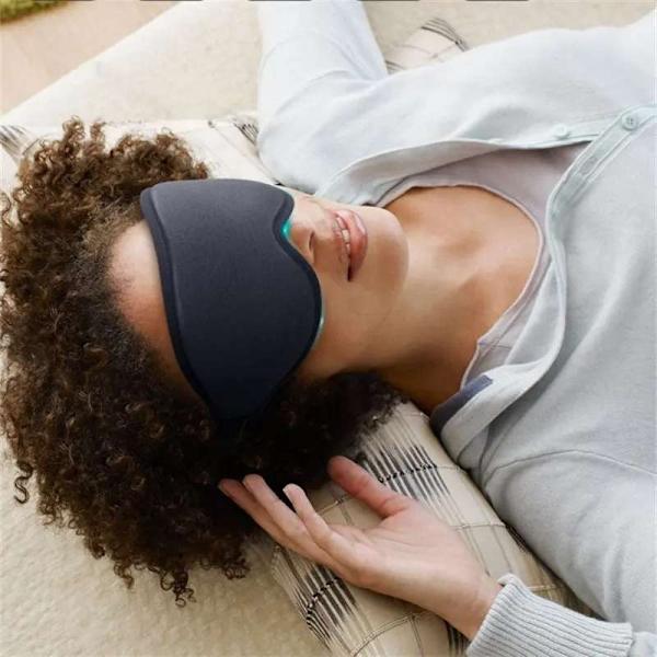 Innovativ søvnmaske, lysblokkerende øyemaske for søvn, lur, meditasjon, reiser Black