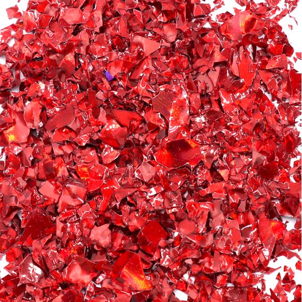 Nail Glitter - Flakes / Mylar - Rød - 8ml - Glitter Red