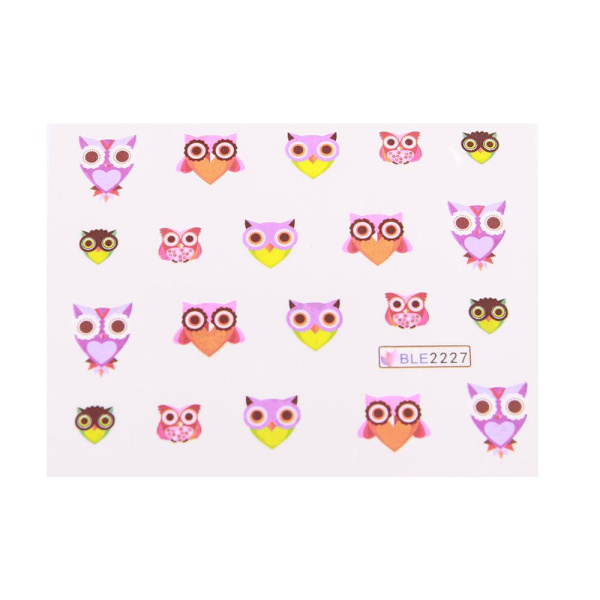 11 ark Ugler neglemærkater, neglepynt Multicolor