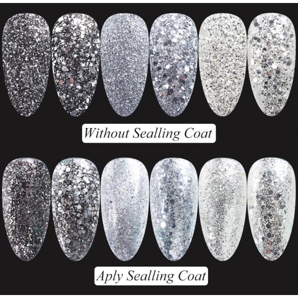 6st nagelglitter glitter , Nageldekorationer multifärg