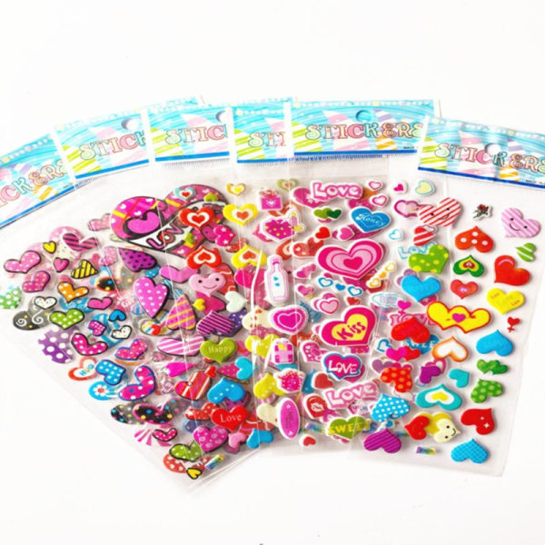 12st ark stickers klistermärken - Heart shape - Love multifärg