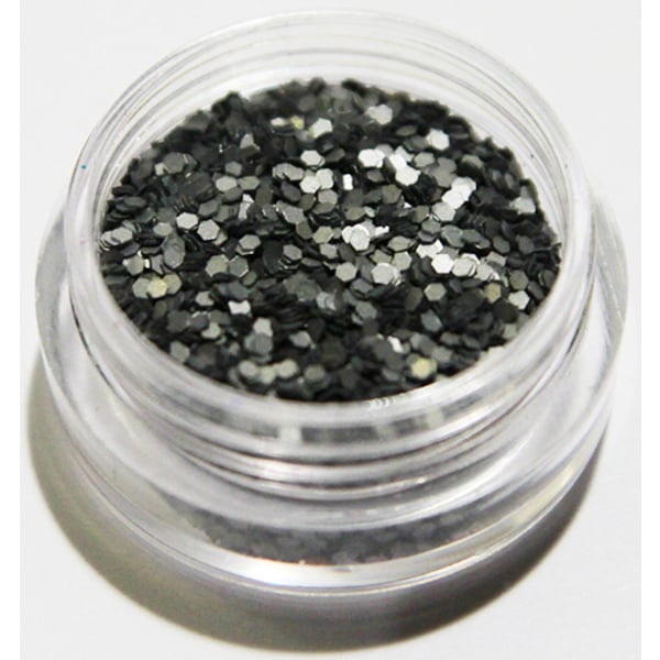 1. Hexagon glitter Grå matt