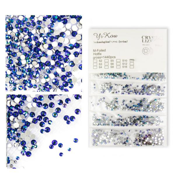 1440 stk Zirkon sten - Sapphire AB - Rhinestones negle dekorationer Blue