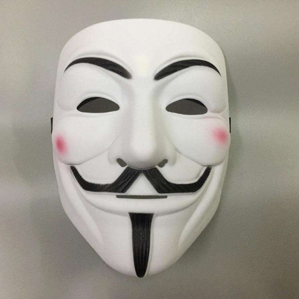 Anonym maske - Cosplay Halloween - Kle deg ut White