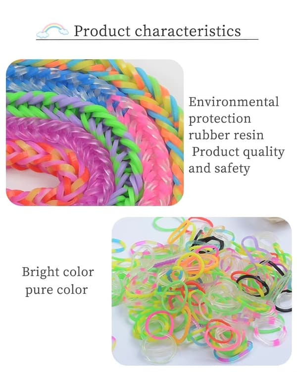 Mega kit Loom Bands - 4500 kpl tarvikkeineen Multicolor