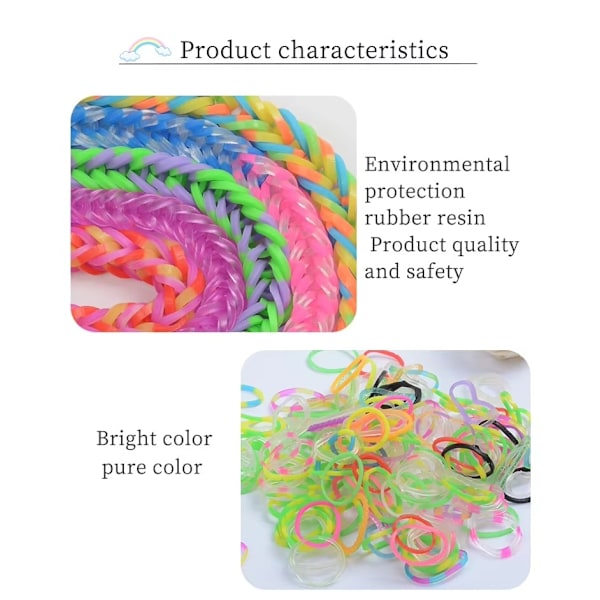 Superstort Loom Bands Kit – 28 000 delar med tillbehör, multifärg multifärg