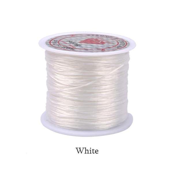 Stor rull med elastisk tråd for smykkefremstilling - 60m White