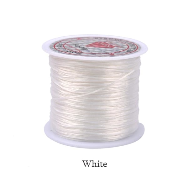 Stor rulle elastisk tråd til smykkefremstilling - 60m White