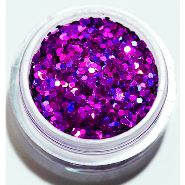 Negleglitter - Hexagon - Lilla - 8ml - Glitter Purple