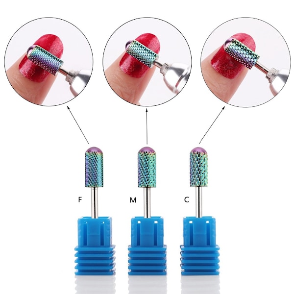 Bits till elfil - 3 storlekar - Rundad - Drillbits Fin grit