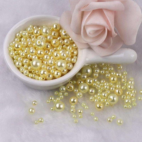 Akrylperler - 150 stk - Smykkefremstilling - DIY - Perleimitation Yellow