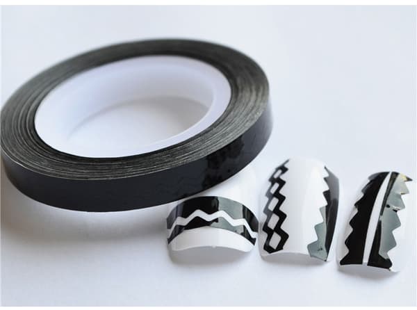 Stribetape, neglebånd, Zigzag! 12 farver 2. Laser silver