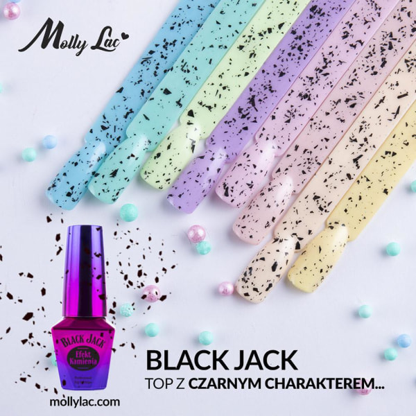 Topplack - Top coat - Black Jack - 10g - UV-gel/LED - Mollylac Transparent