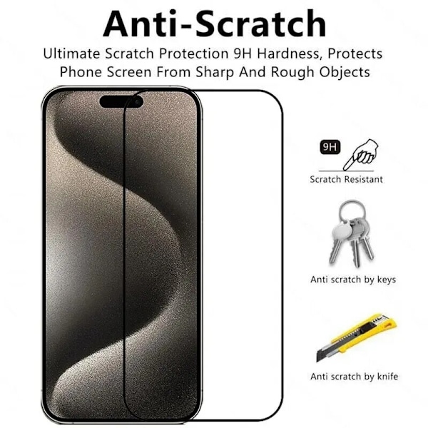 2 stk Herdet glass iPhone 15 pro max - Skjermbeskytter Transparent Iphone 15 pro max