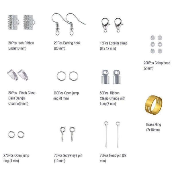 Kit för Smyckestillverkning - Tänger, Tråd, Ringar - DIY Guld