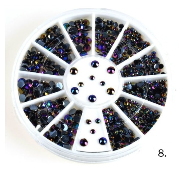 Rhinestone pyörä MultiColor 10. Rhinestone Vit 4 storlekar