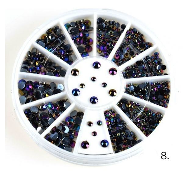 Rhinestone pyörä MultiColor 12. Rhinestone hjul 2mm