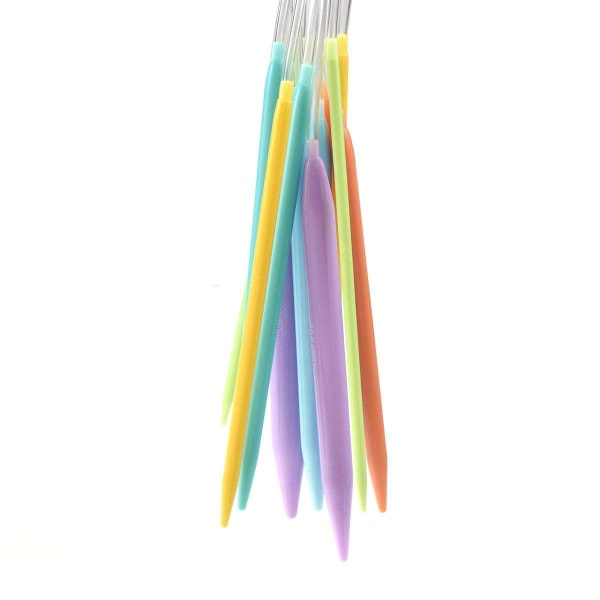 12 st Plaststickor 80 cm, Rundstickor, Verktyg för Stickprojekt multifärg one size