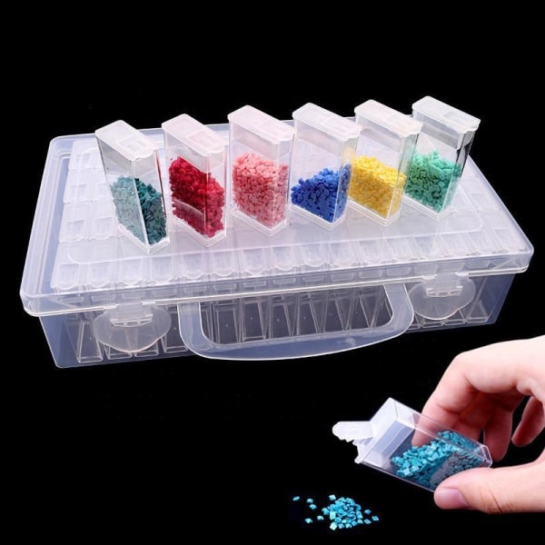 64-Slots diamond painting clear storage box - Förvaringsbox Transparent