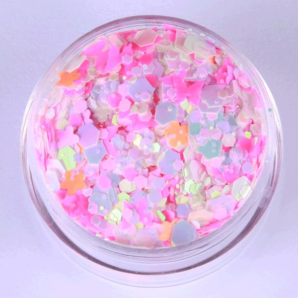 Negleglitter - Mix - Marshmallow - 8ml - Glitter Multicolor