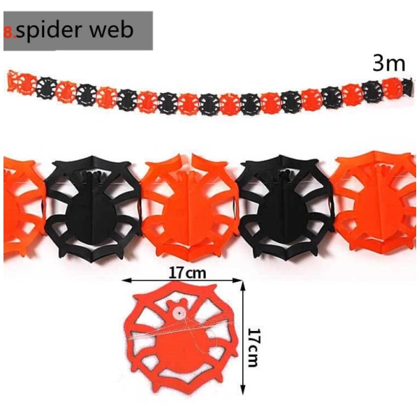 Halloween - Dekorationer - Guirlande - Græskar, spøgelser - 3m MultiColor Nr - 04