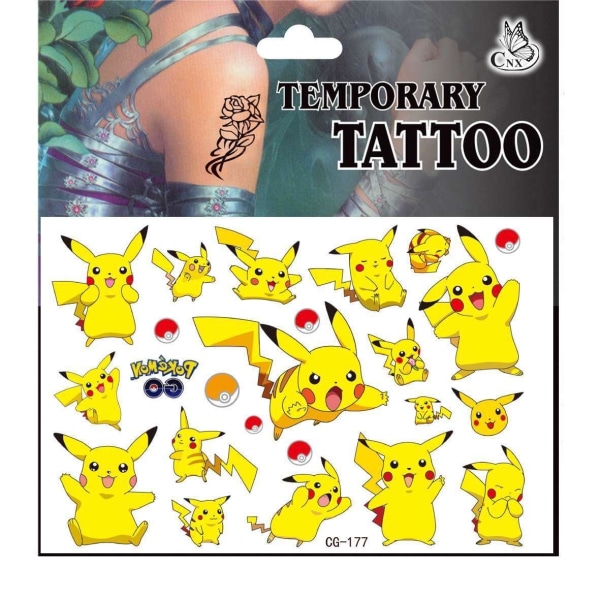 Pokémon-tatoveringer - 20 stk - Barnetatoveringer - Pikachu MultiColor CG-177