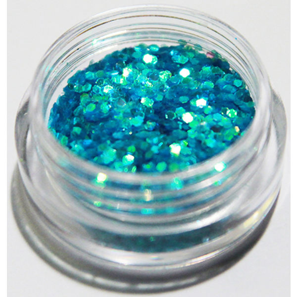 Negleglitter - Hexagon - Turkis - 8ml - Glitter Turquoise