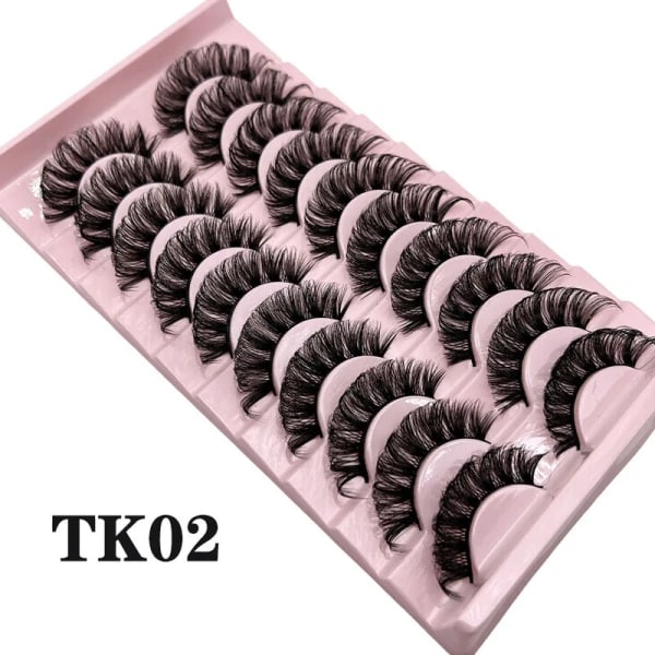 10 parin tekoripset - Set natural look volume lash - Black TK02