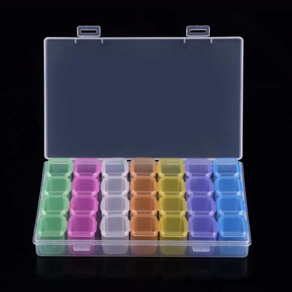 Oppbevaringsboks med 28 rom - 17,5 x 11 cm Multicolor