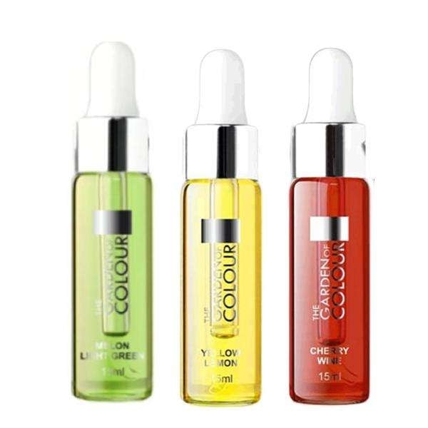 3-pack - Nagelbandsolja - Melon, Citron, Körsbär - 15ml multifärg