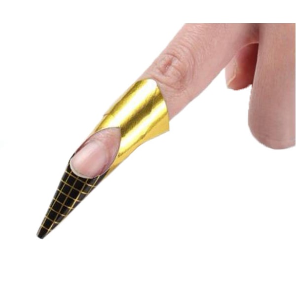 500 st Nagelmallar nagelformar nagelmall nailform nailforms Guld