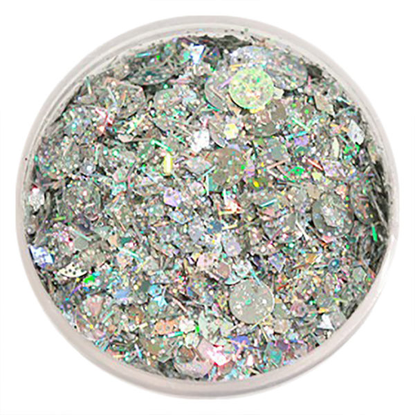 Negleglitter - Mix - Sølv lækker - 8ml - Glitter