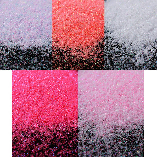 5 stk Negleglimmer, neglepynt pink, hvid, lilla Multicolor
