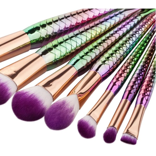 7st Sminkborstar - Mermaid Unicorn - Makeup brushes multifärg
