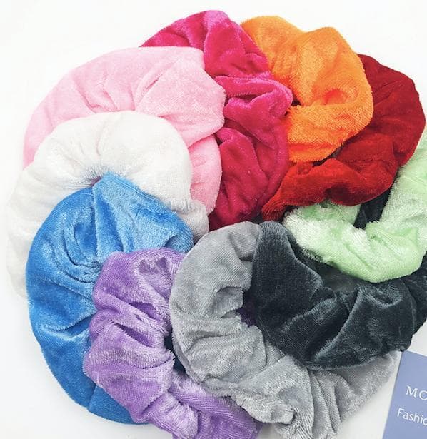 Hårsnodd i sammet 10 cm elastisk, 1-pack (valfri färg) Grafitblå