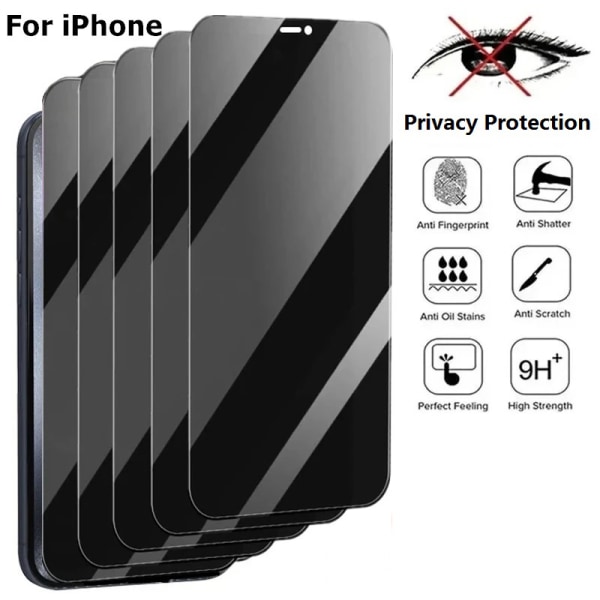 2 stk iPhone 12 Privacy skjermbeskytter Privacy skjermbeskytter Transparent Iphone 12