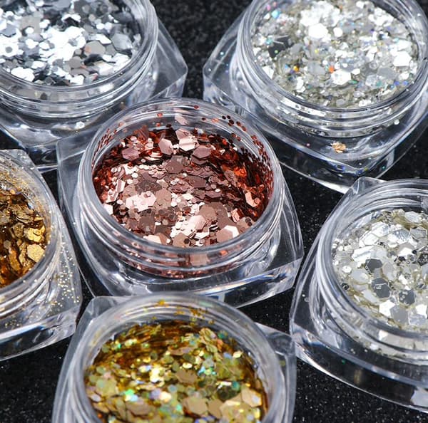 6st nagelglitter glitter , Nageldekorationer multifärg